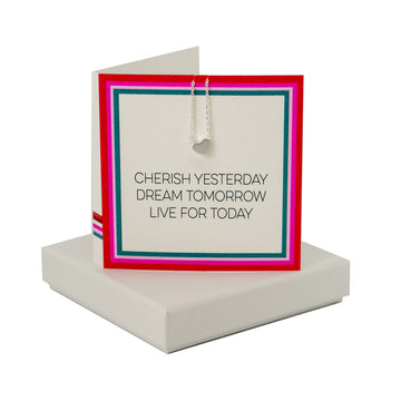 Cherish Card - Heart Necklace Coral and Mint